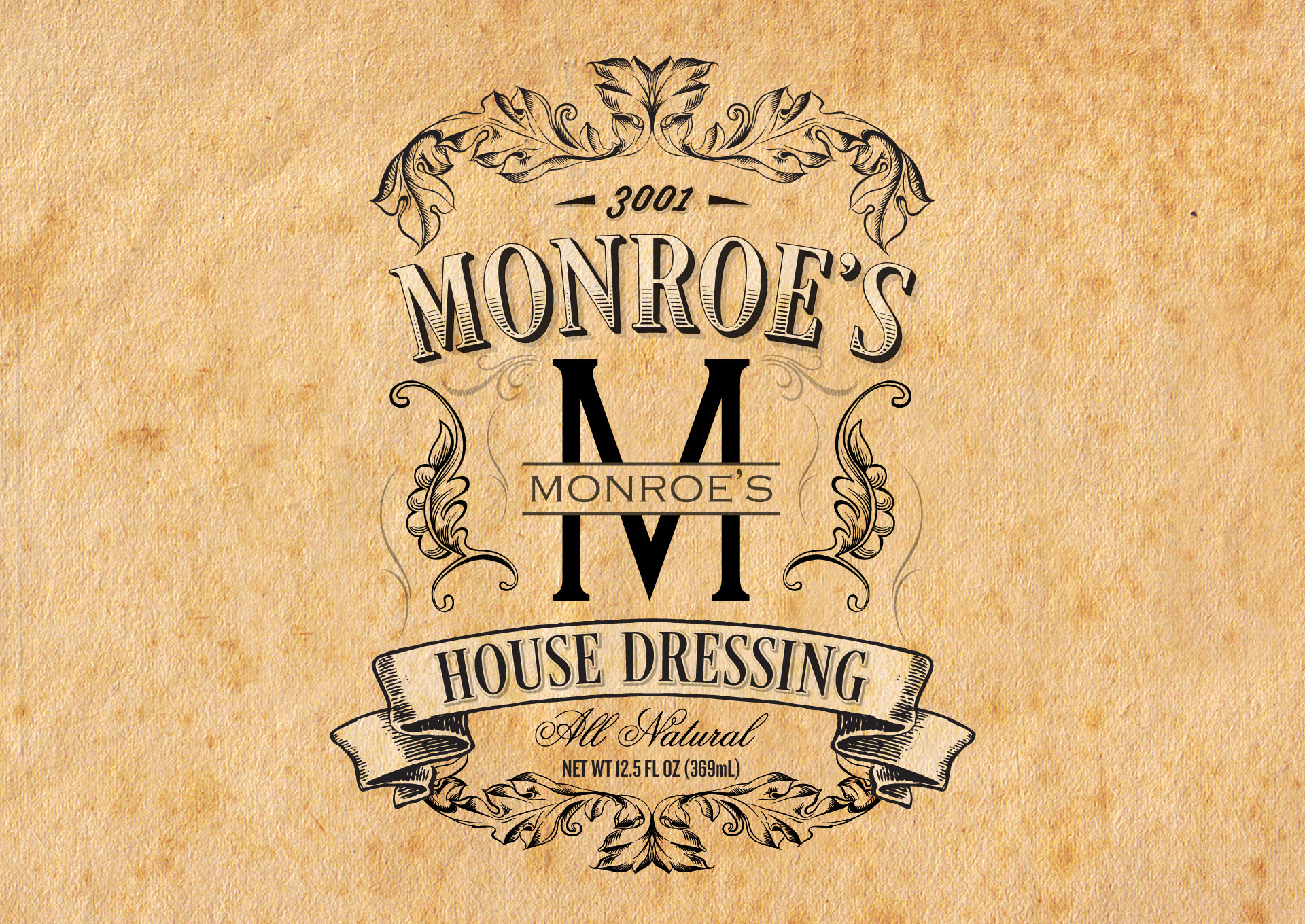 Monroe's House Dressing Label